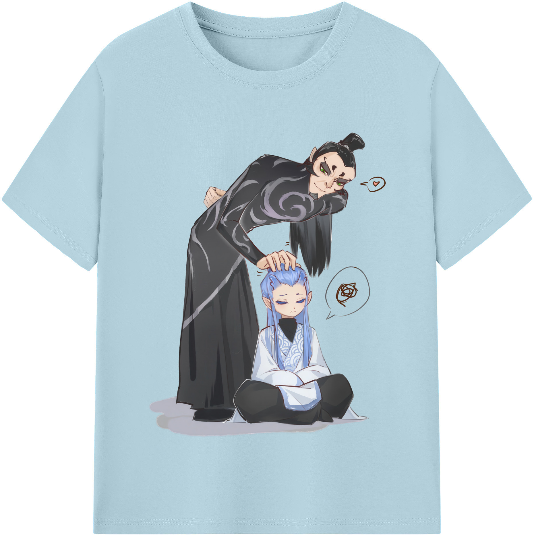 （画像用） Ne Zha 2 ナタ 魔童の大暴れ 綿100％半袖Tシャツ（フロントプリント）